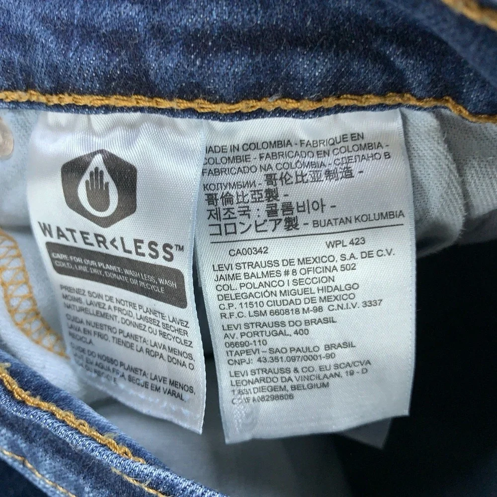 Levis 514 Jeans Men 36x32 (Fits 35x31) Blue Stretch Straight Leg Dark Wash Denim